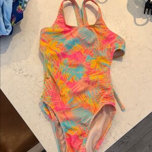 Cat & Jack Pink and Yellow Kids Swim One Piece